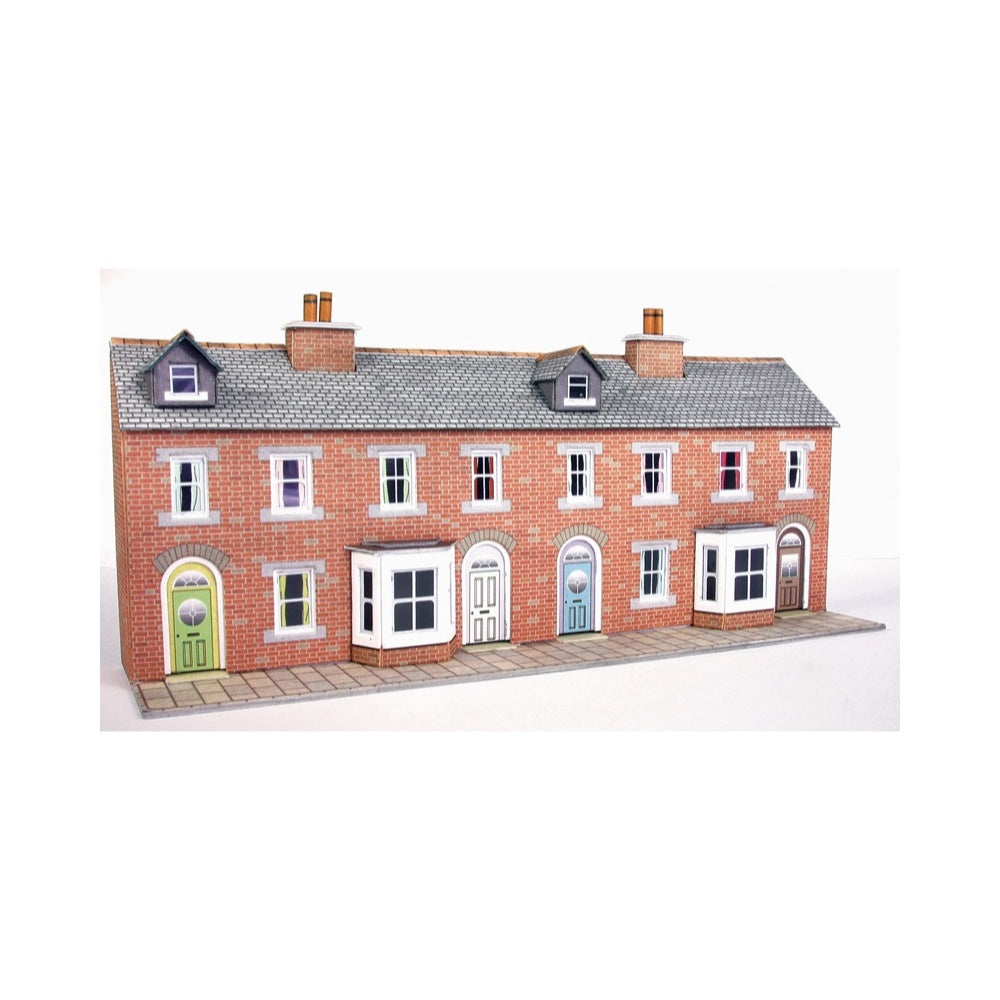 Metcalfe PN174 N Low Relief Red Brick Terraced House Card Kit | Metro Hobbies
