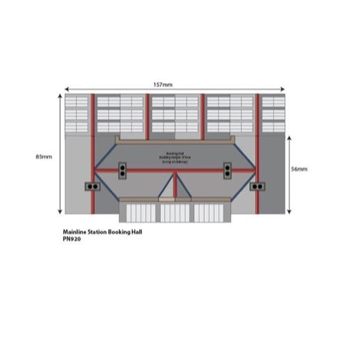 Metcalfe PN920 N Mainline Station Booking Hall Card Kit