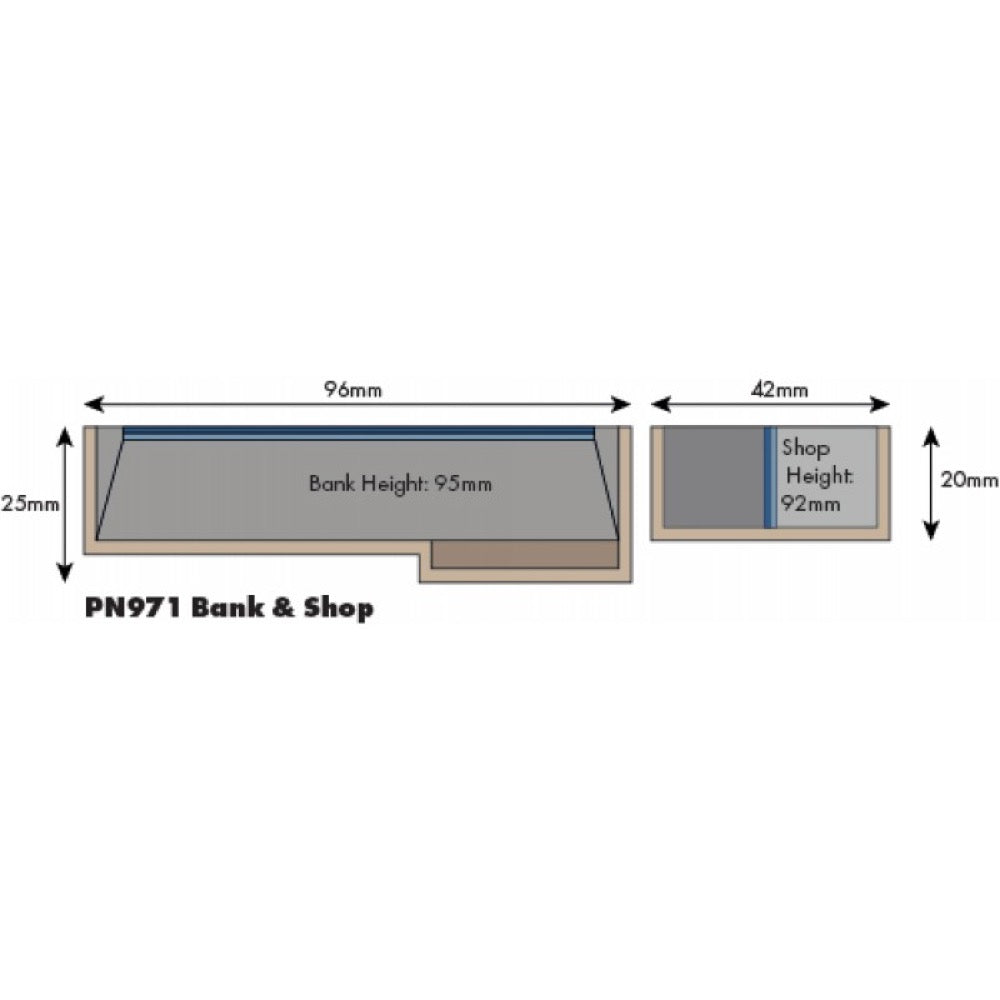 Metcalfe PN971 N Low Relief Bank & Shop