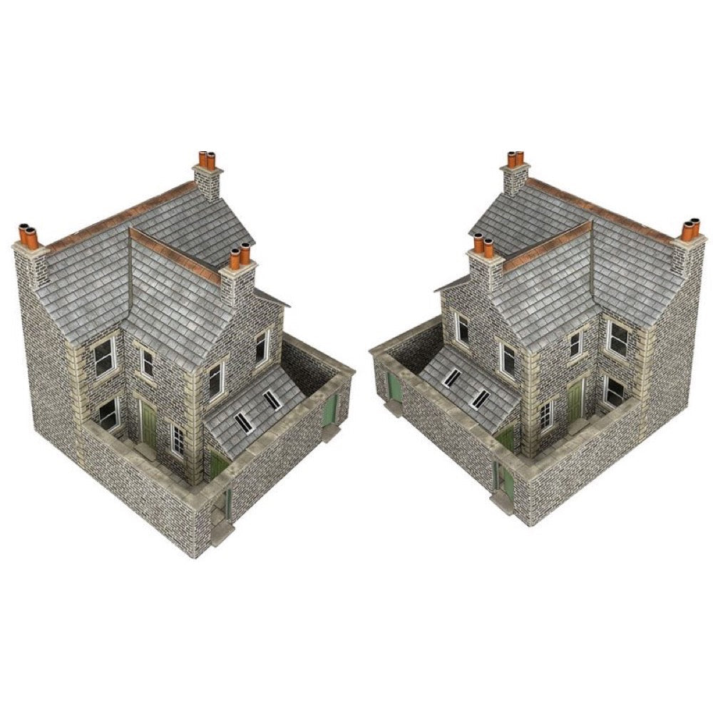 Metcalfe PO305 OO/HO Low Relief Terraced House Backs - Stone Card Kit