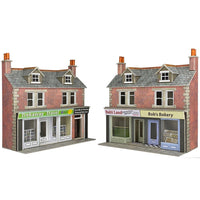 Metcalfe PO306 OO/HO Low Relief Shop Fronts - Brick Stone Card Kit