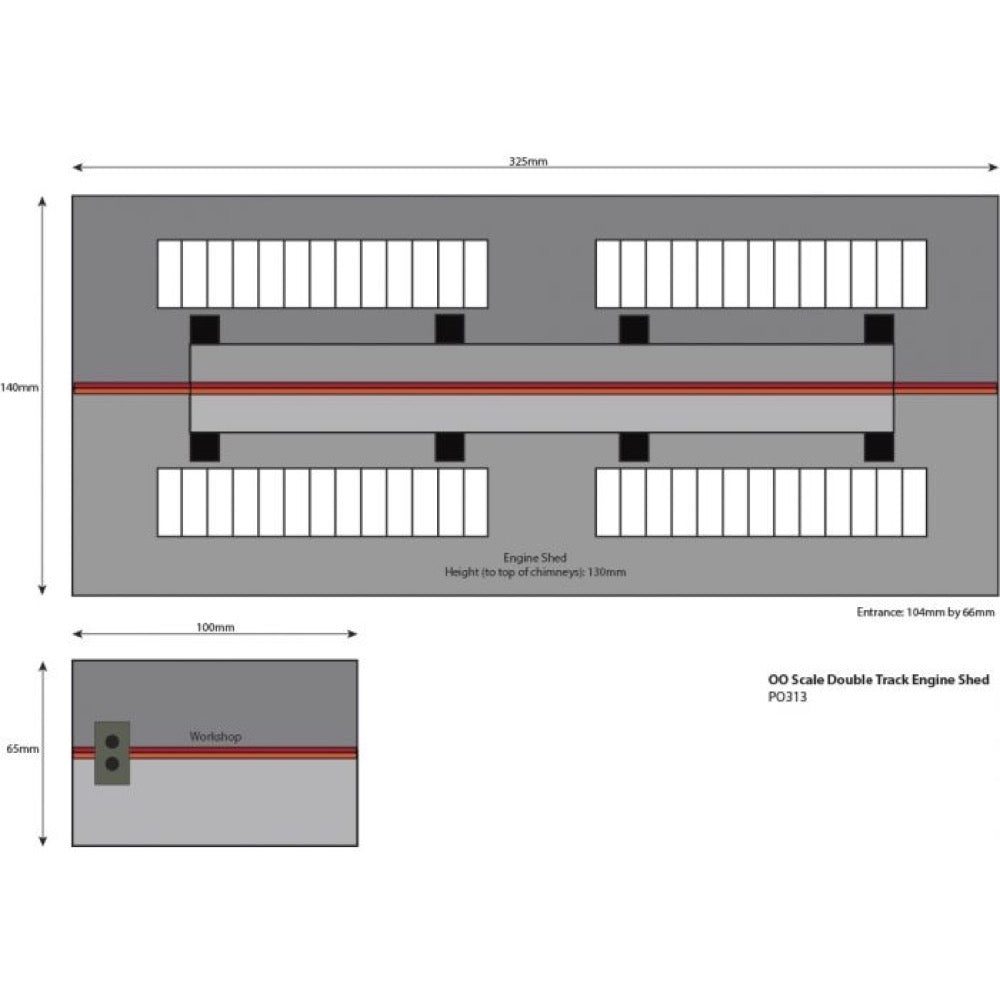 Metcalfe PO313 OO/HO Double Track Engine Shed Card Kit