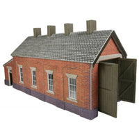 Metcalfe PO331 OO/HO Red Brick Single Track Engine Shed Card Kit | Metro Hobbies