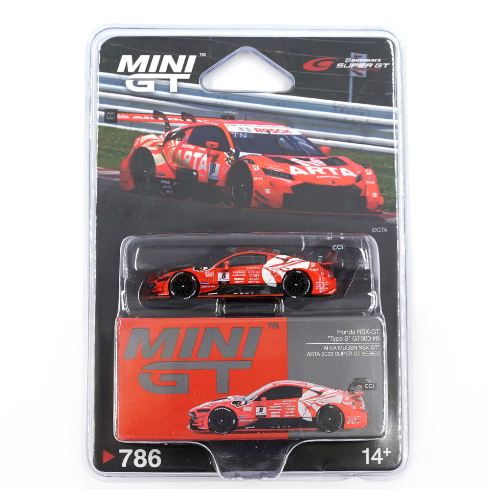 Mini GT MGT00786-BL Honda NSX-GT Type S GT500 No.8 ARTA MUGEN NSX-GT ARTA 2023 SUPER GT Series