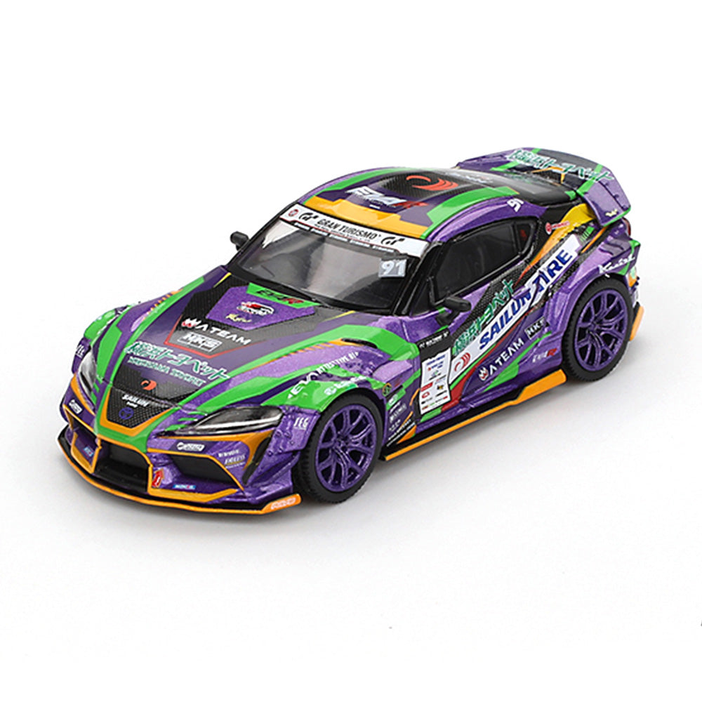 Mini GT MGT00951-BL 1/64 Toyota GR Supra KUHL 2021 D1GP Evangelion Racing