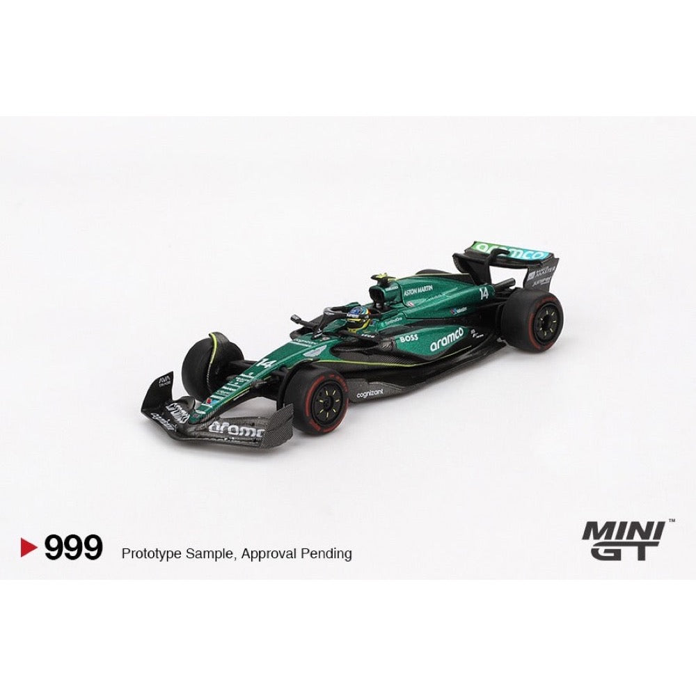 Mini GT MGT00999-L Aston Martin AMR24 - #14 Fernando Alonso - 2024 F1 2024 Bahrain GP