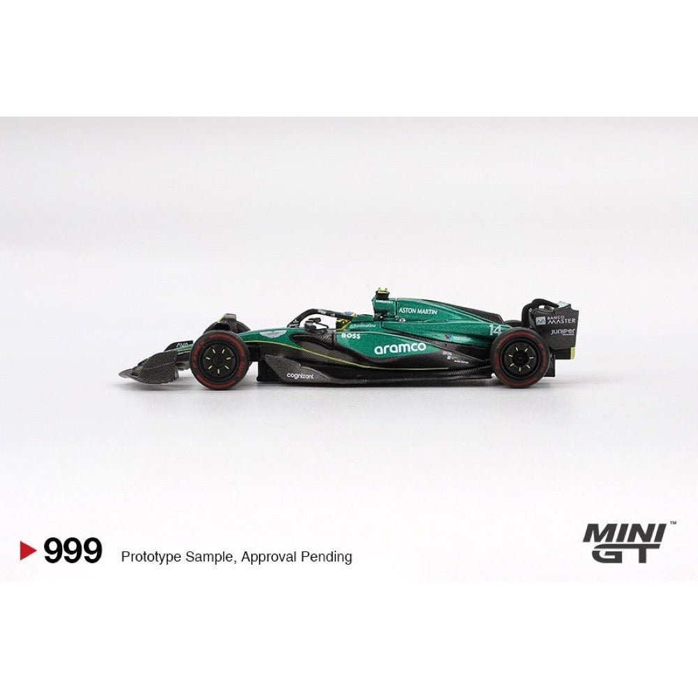 Mini GT MGT00999-L Aston Martin AMR24 - #14 Fernando Alonso - 2024 F1 2024 Bahrain GP
