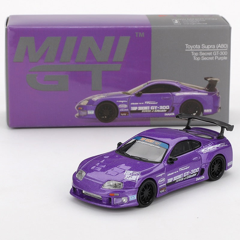 Mini GT MGT01067-R 1/64 Toyota Supra (A80) Top Secret GT-300 Top Secret Purple
