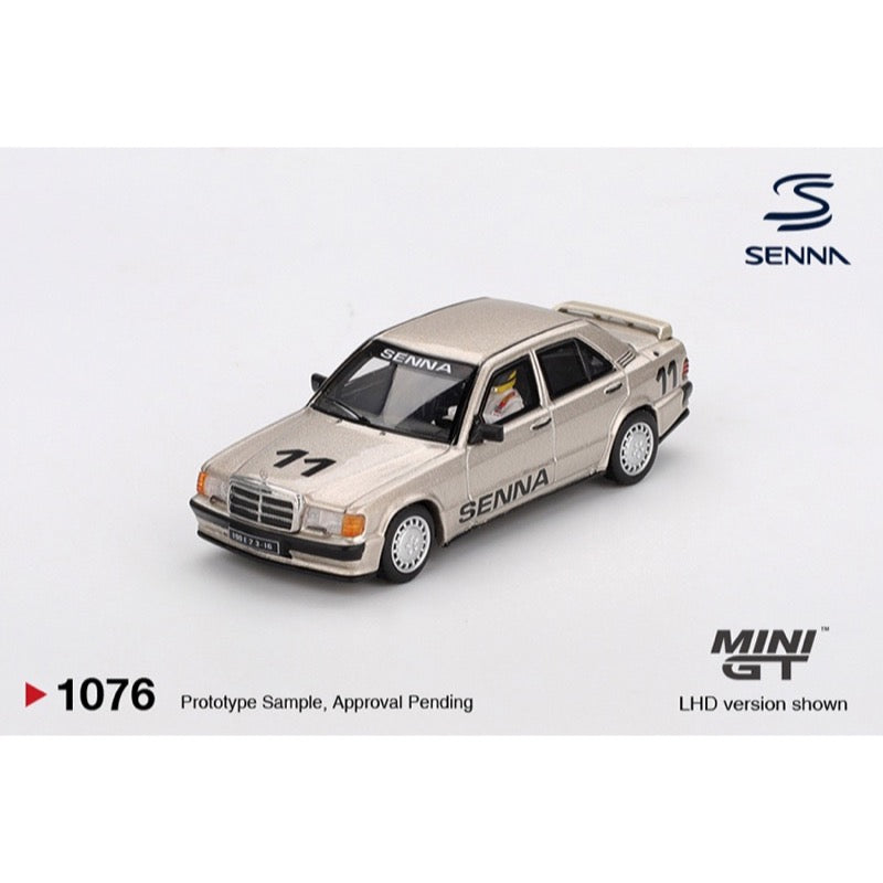 Mini GT MGT01076-BL Mercedes-Benz 190 E 2.3-16 No.11 Ayrton Senna 1984 Nürburgring Race Of Champions With Figure Ayrton Senna Collection 840456307694