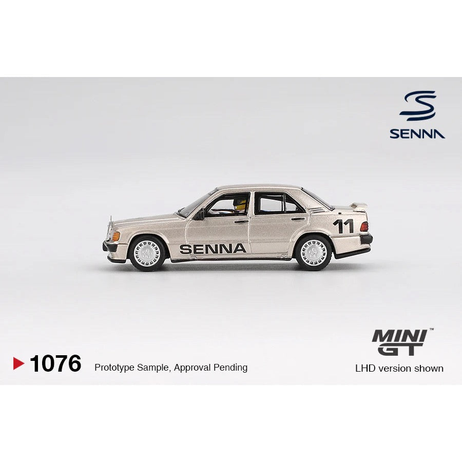 Mini GT MGT01076-BL Mercedes-Benz 190 E 2.3-16 No.11 Ayrton Senna 1984 Nürburgring Race Of Champions With Figure Ayrton Senna Collection 840456307694