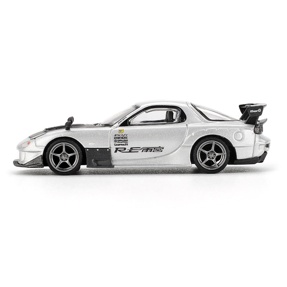 Mini GT MGT01106-R 1/64 Mazda RX-7 RE-Amemiya Silver Metallic 840456311219