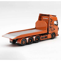 Mini GT 1/64 Scania 770S B8x4NA Hooklift Flatbed Orange
