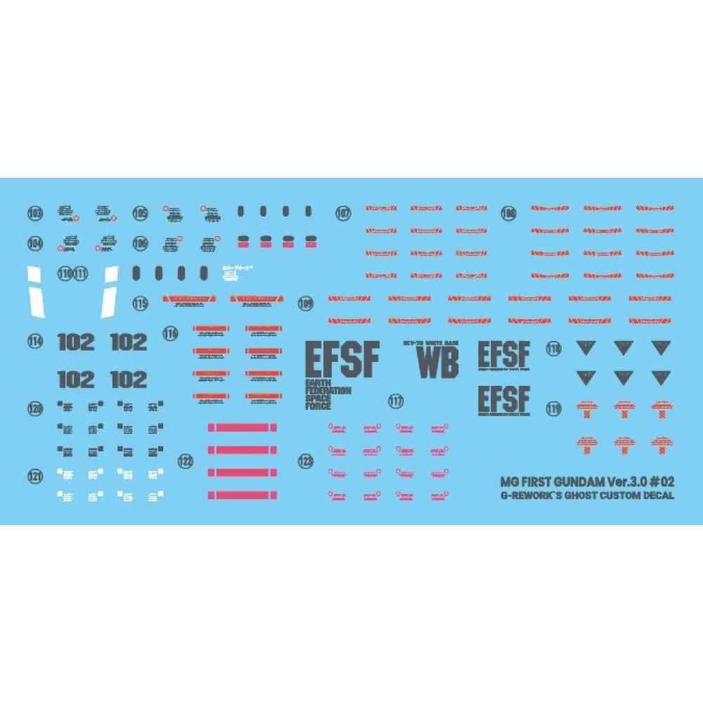 G-Rework CD-M172 Premium Decal for MG Gundam RX78-2 Ver 3.0