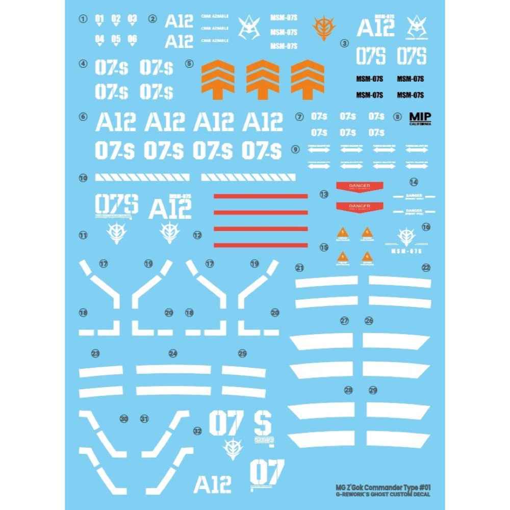 G-Rework CD-M66 Premium Decal for MG Z'Gok Commander Type