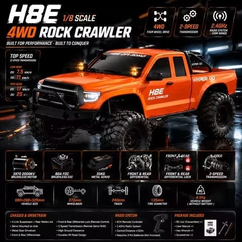 MJX 1/8 ALLROCK 4WD Brushless RC Crawler (inc. Battery and Charger)