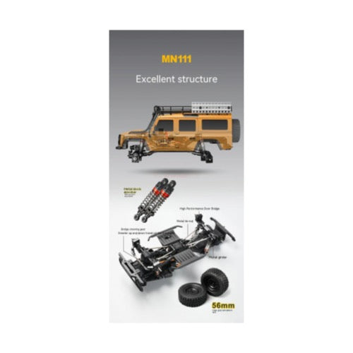 MN Model 1/18 Land Rover Defender RTR RC Crawler (Yellow)