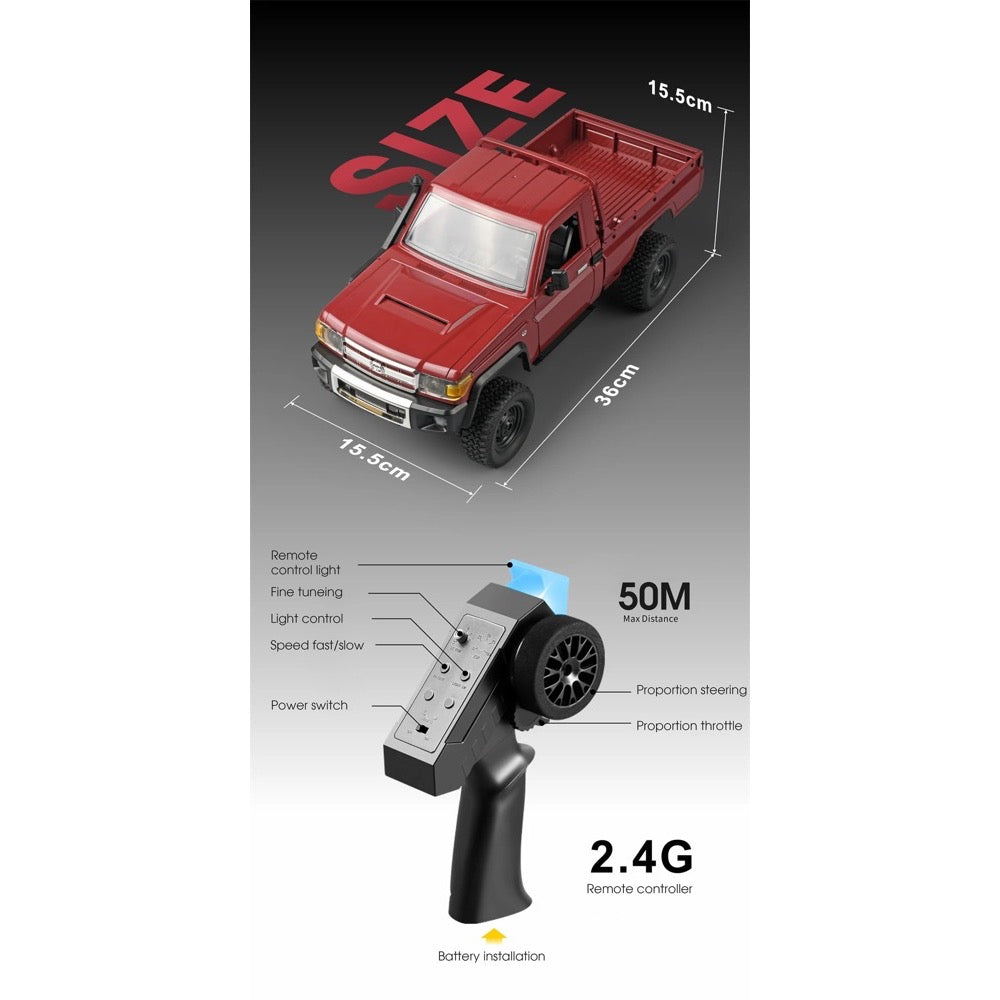 MN Model 1/12 Toyota LC79 4WD RC Crawler RTR (Red)