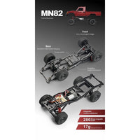 MN Model 1/12 Toyota LC79 4WD RC Crawler RTR (Yellow)