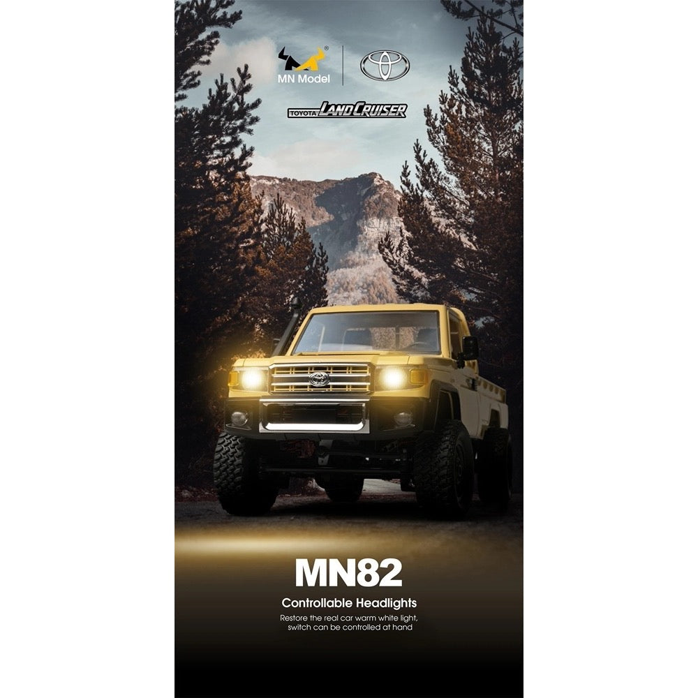 MN Model 1/12 Toyota LC79 4WD RC Crawler RTR (Yellow)