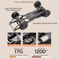 MN Models 1/12 Toyota LC79 4WD RC Crawler Red w/Crane Attachment