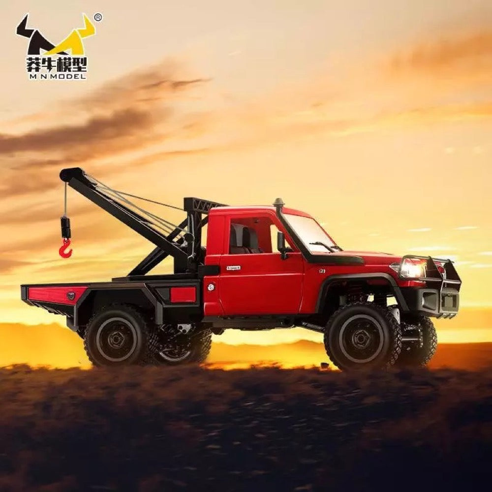 MN Models 1/12 Toyota LC79 4WD RC Crawler Red w/Crane Attachment