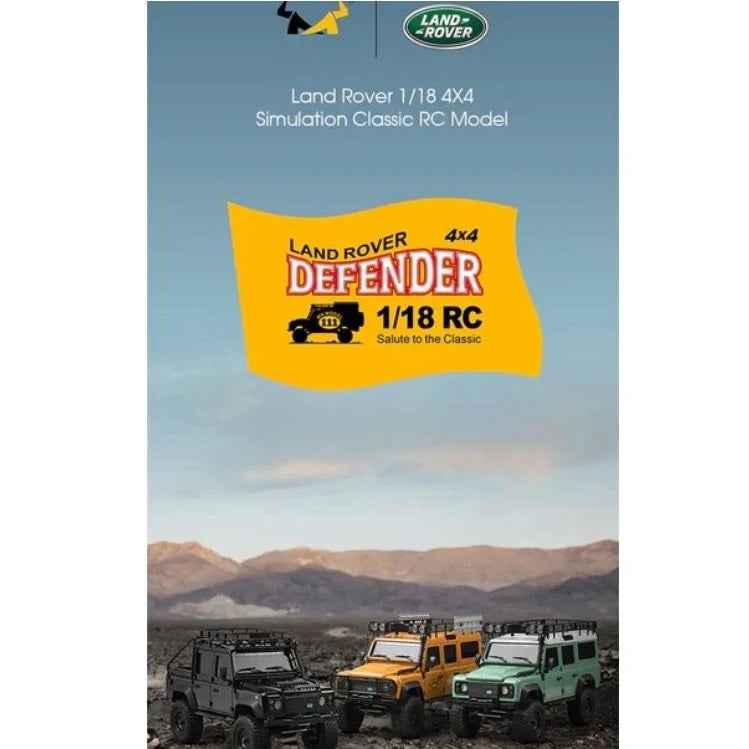 MN Model 1/18 Land Rover Defender RTR RC Crawler (Yellow)