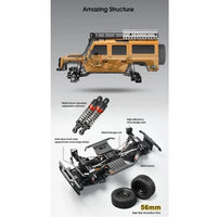 MN Model 1/18 Land Rover Defender RTR RC Crawler (Yellow)