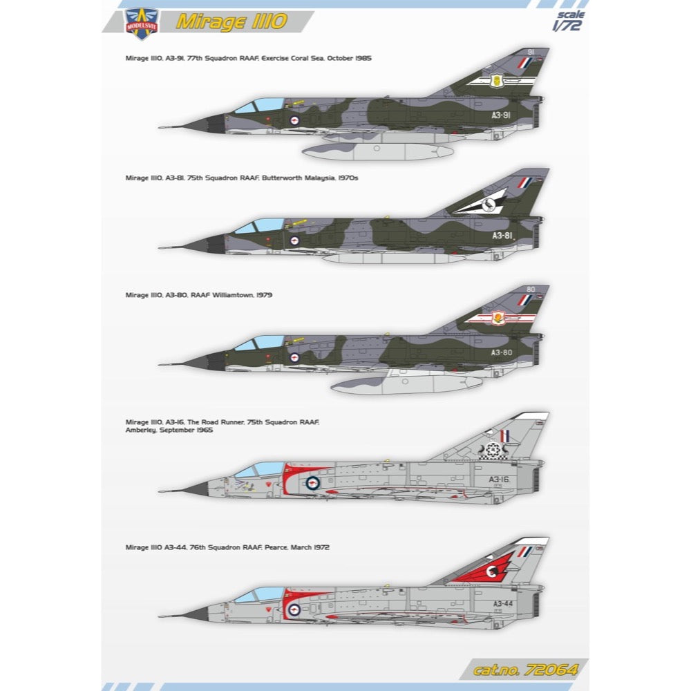 Modelsvit 72064 1/72 Mirage IIIO Interceptor RAAF Markings