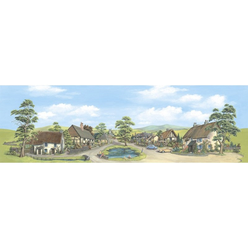 Peco SK65 Backscene Village with Pond Small
