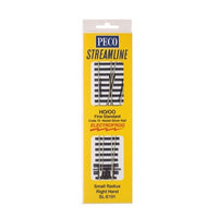 Peco SLE191 HO/OO Code 75 Right Hand Small Radius Turnout Electrofrog | Metro Hobbies