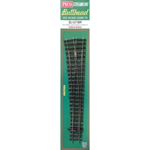 Peco SLU1189 OO Bullhead Large Radius Left  Hand Turnout