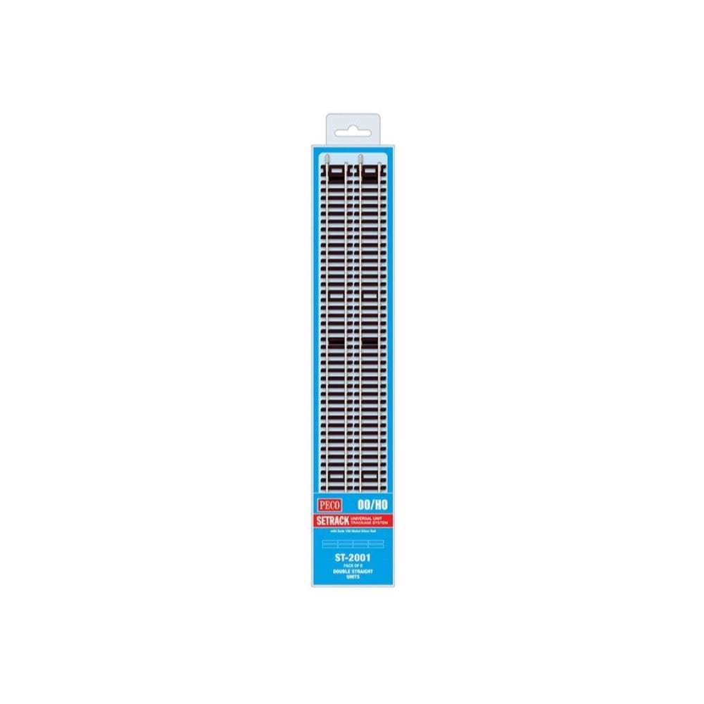 Peco ST2001 HO/OO Setrack Double Straight (Pack of 8)