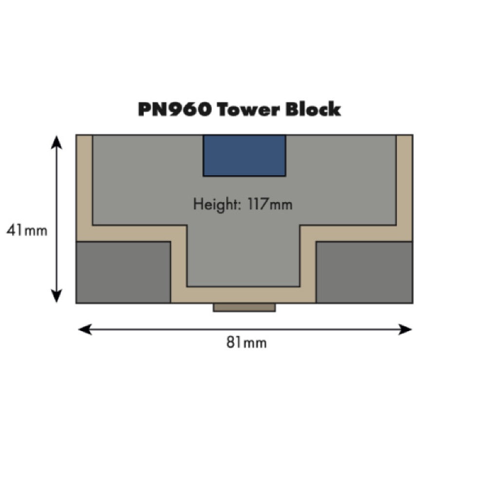 Metcalfe PN960 N Low Relief Tower Block