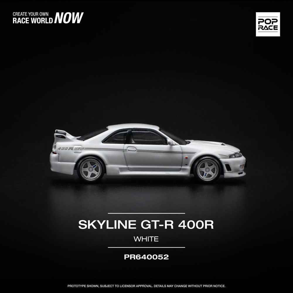 Pop Race 64-0052 1/64 Nissan GT-R R33 Nismo 400R White