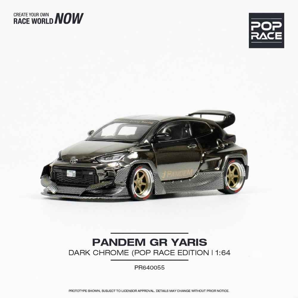 Pop Race 64-0055 1/64 Pandem GR Yaris Dark Chrome