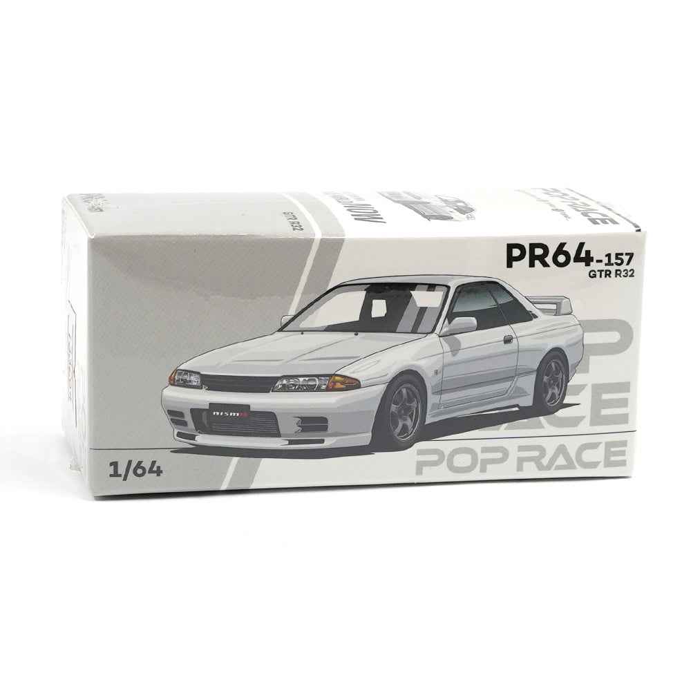 Pop Race 64-0157 1/64 Nissan Skyline GT-R R32 Crystal White