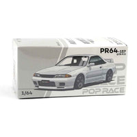 Pop Race 64-0157 1/64 Nissan Skyline GT-R R32 Crystal White
