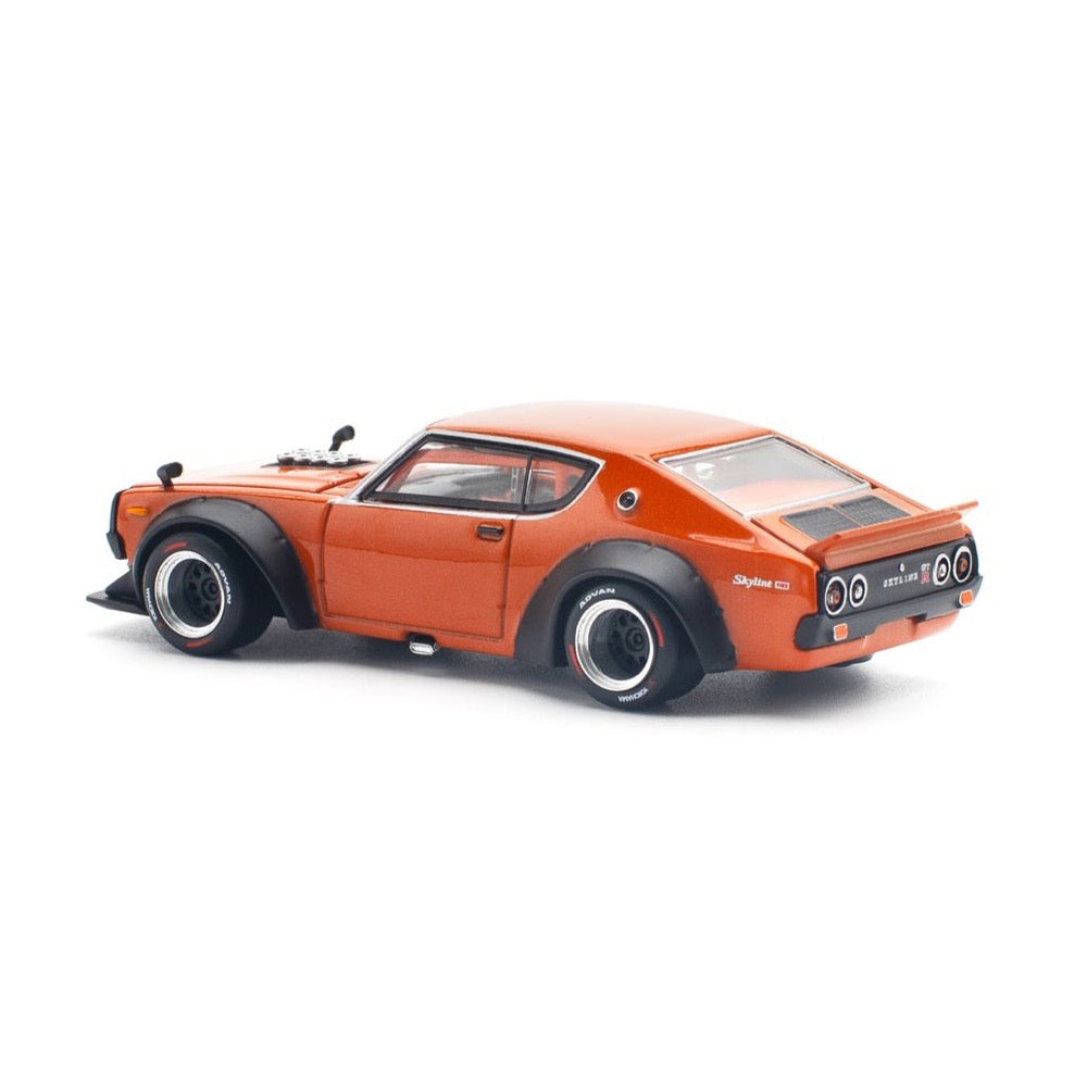 Pop Race 64-0173 1/64 Skyline GT-R V8 Drift Kenmeri Orange