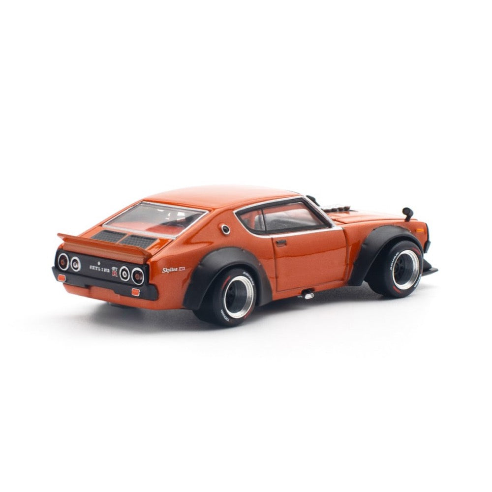 Pop Race 64-0173 1/64 Skyline GT-R V8 Drift Kenmeri Orange
