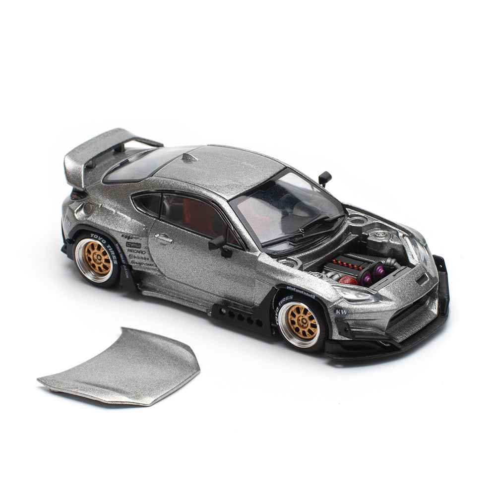 Pop Race 64-0235 1/64 Toyota GR86 Pandem Silver