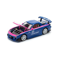 Pop Race 64-0240 1/64 Mazda RX7 Re-Amemiya Blue/Pink