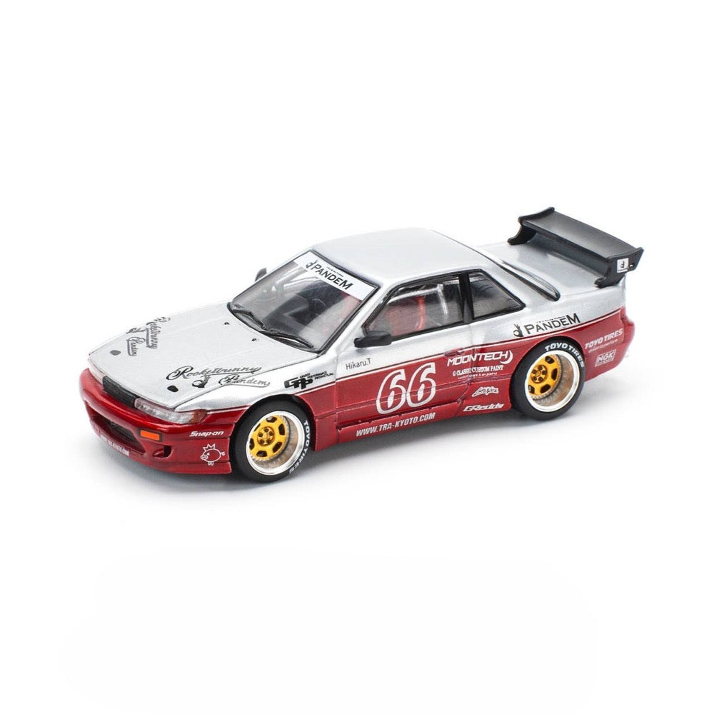 Pop Race PR64-0258 1/64 Pandem Silvia S13 Moontech Red