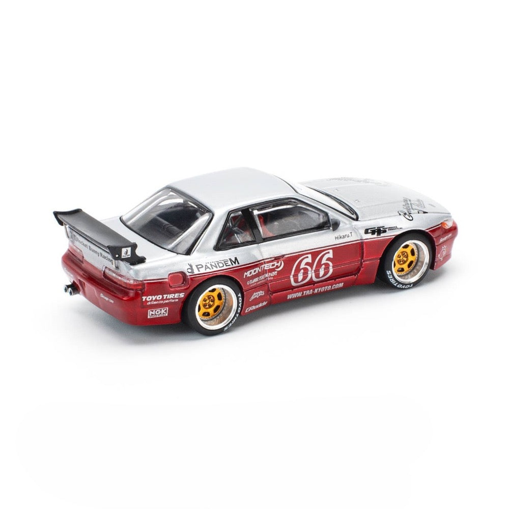 Pop Race PR64-0258 1/64 Pandem Silvia S13 Moontech Red