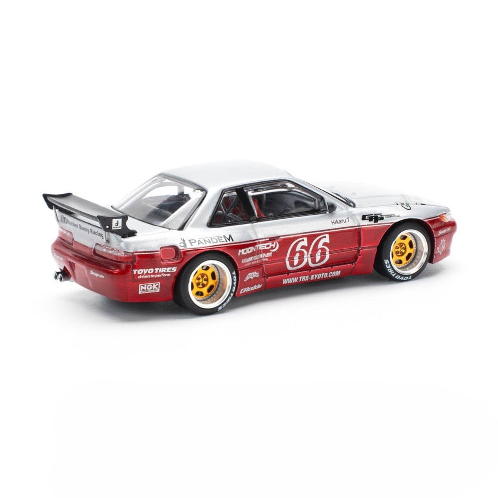 Pop Race PR64-0258 1/64 Pandem Silvia S13 Moontech Red