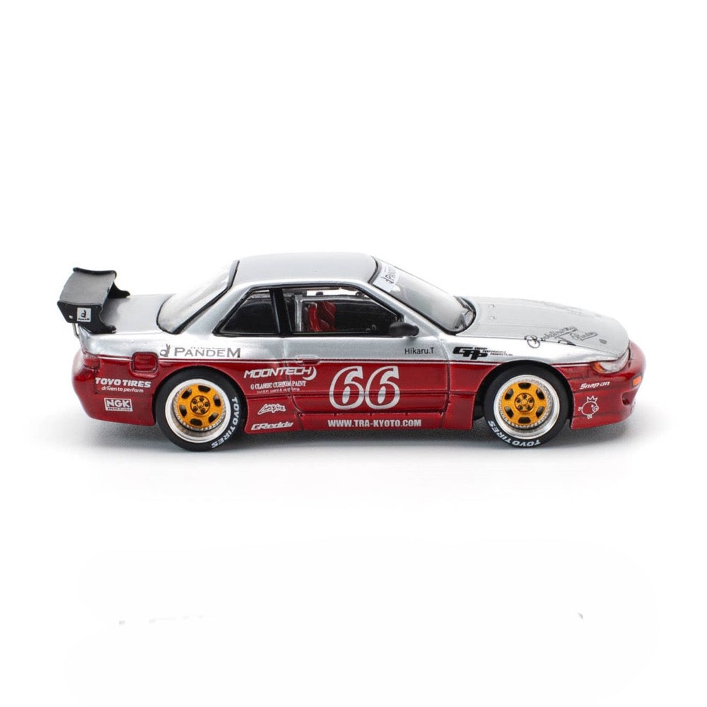 Pop Race PR64-0258 1/64 Pandem Silvia S13 Moontech Red