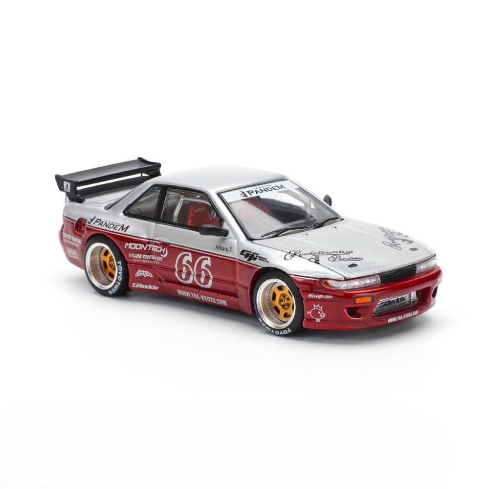 Pop Race PR64-0258 1/64 Pandem Silvia S13 Moontech Red