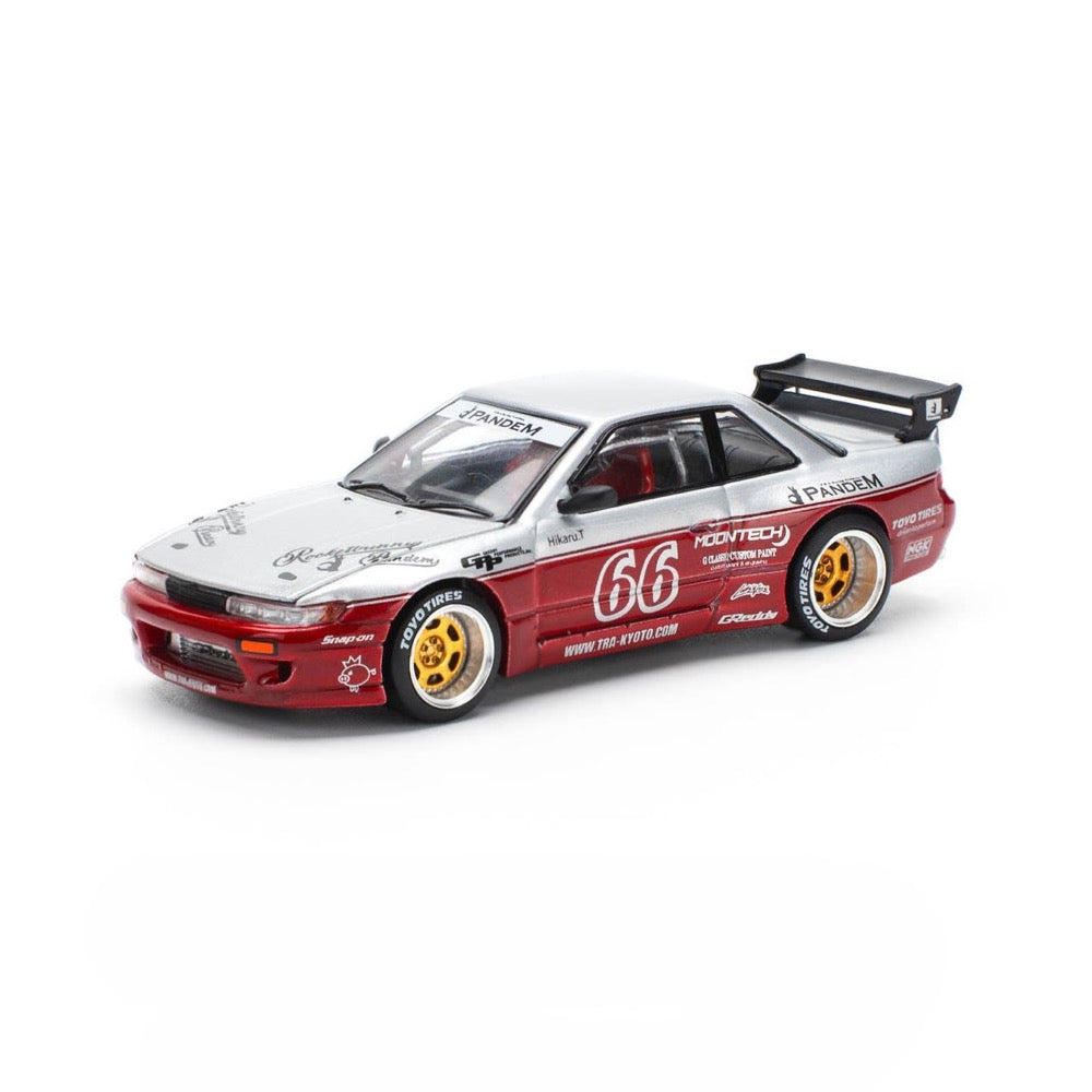 Pop Race PR64-0258 1/64 Pandem Silvia S13 Moontech Red