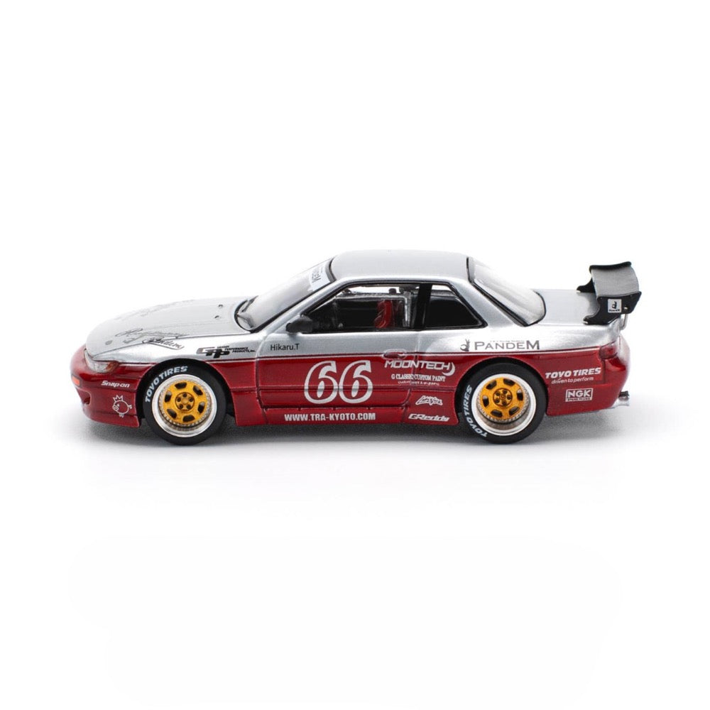 Pop Race PR64-0258 1/64 Pandem Silvia S13 Moontech Red