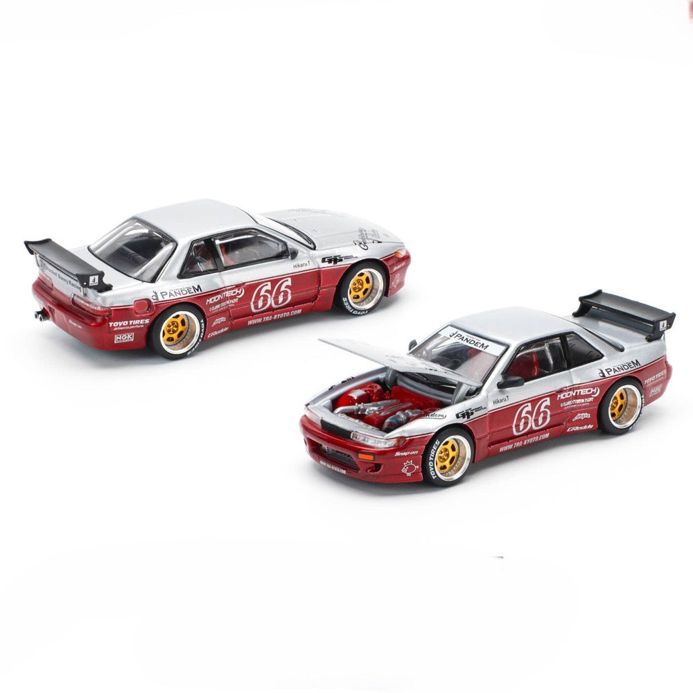 Pop Race PR64-0258 1/64 Pandem Silvia S13 Moontech Red
