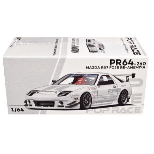 Pop Race 64-0260 1/64 Mazda RX7 FC3S Re-Amemiya White